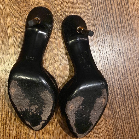 Gucci- snake skin heel mules - Picture 4 of 5